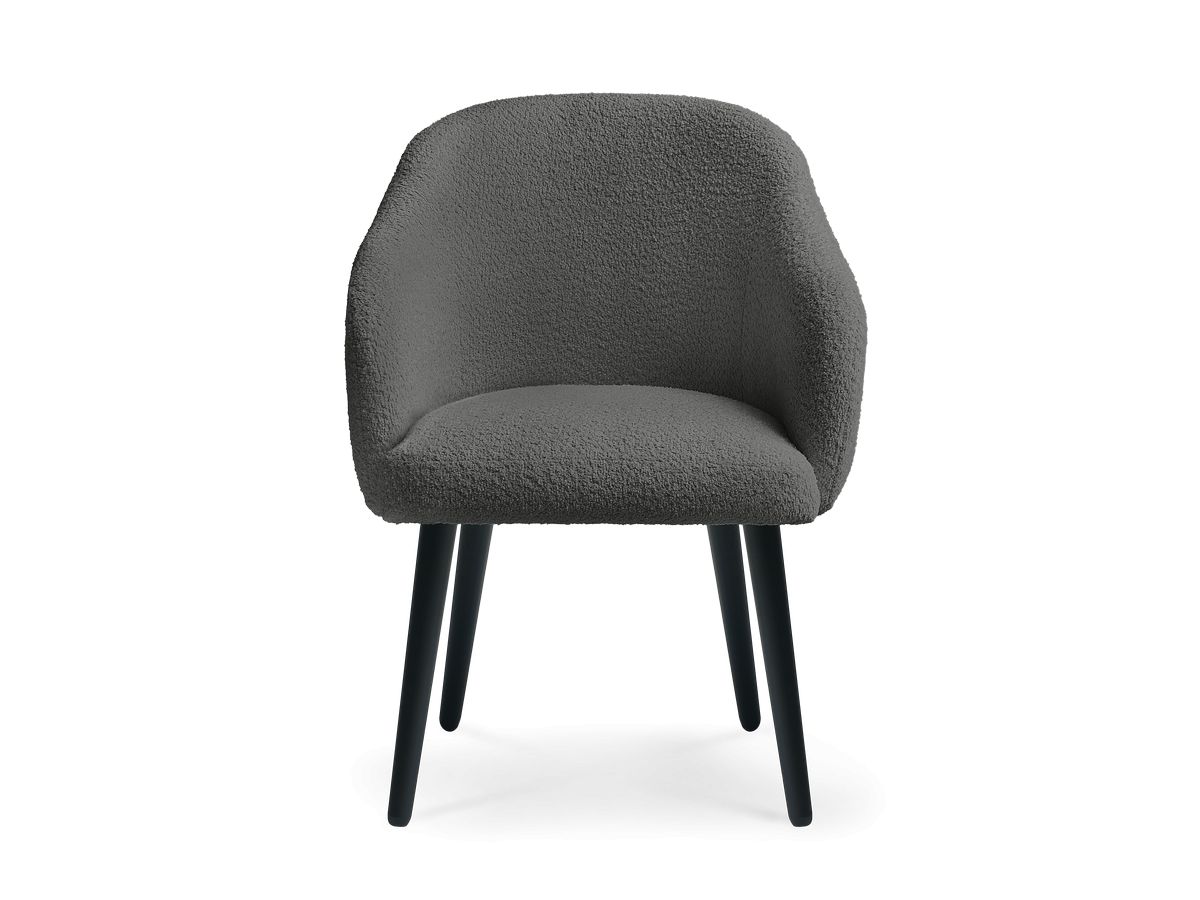 Chaise SOPHIE tissu bouclette et pieds scandinaves noirs