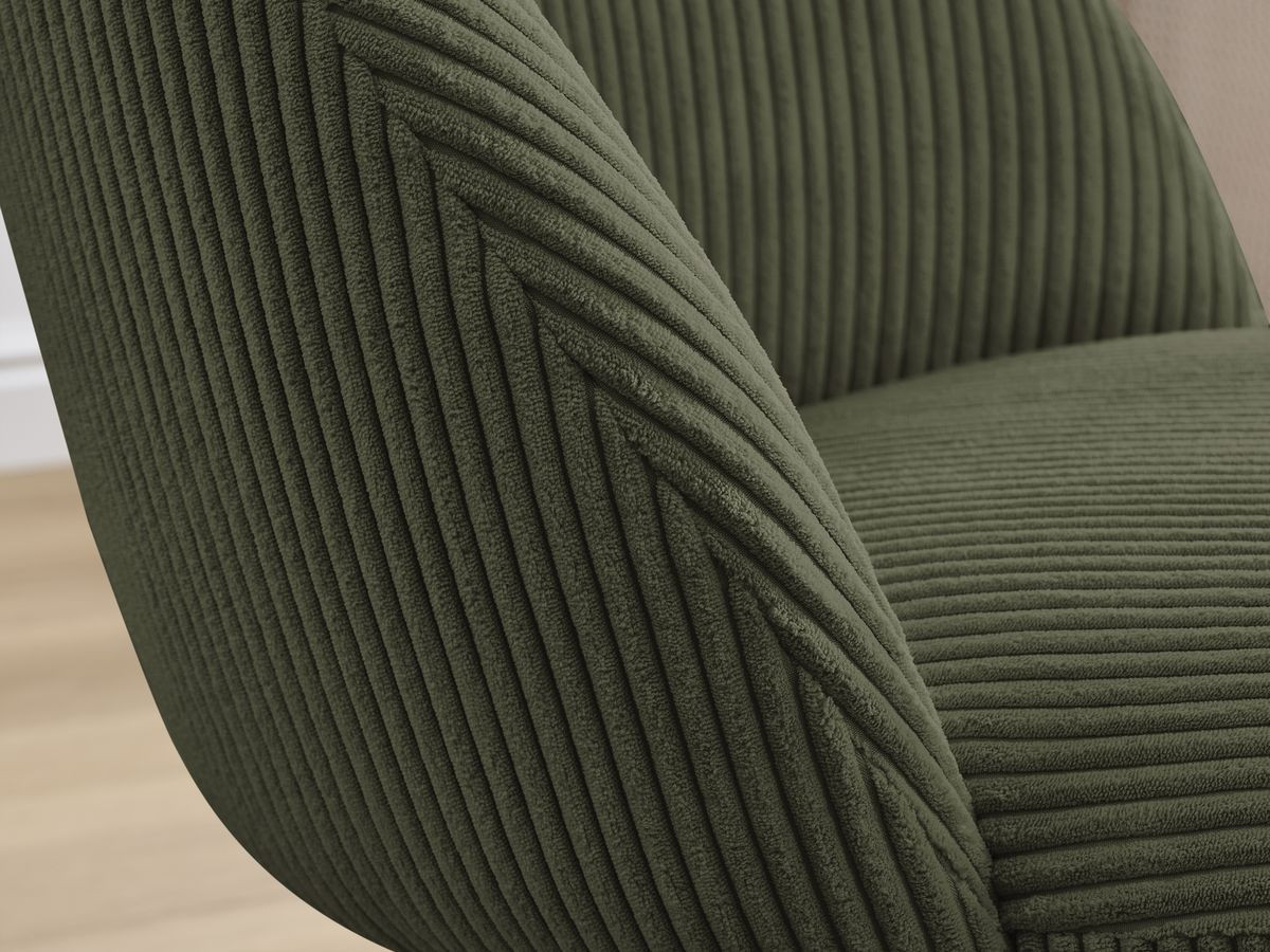 Lot de chaises LALIE tissu velours côtelé et pieds métal noir