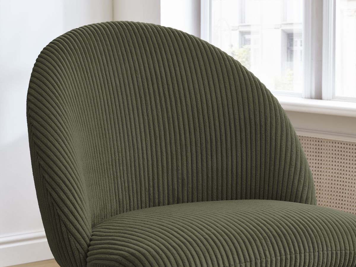 Set LALIE-stoelen in corduroystof en zwarte metalen poten