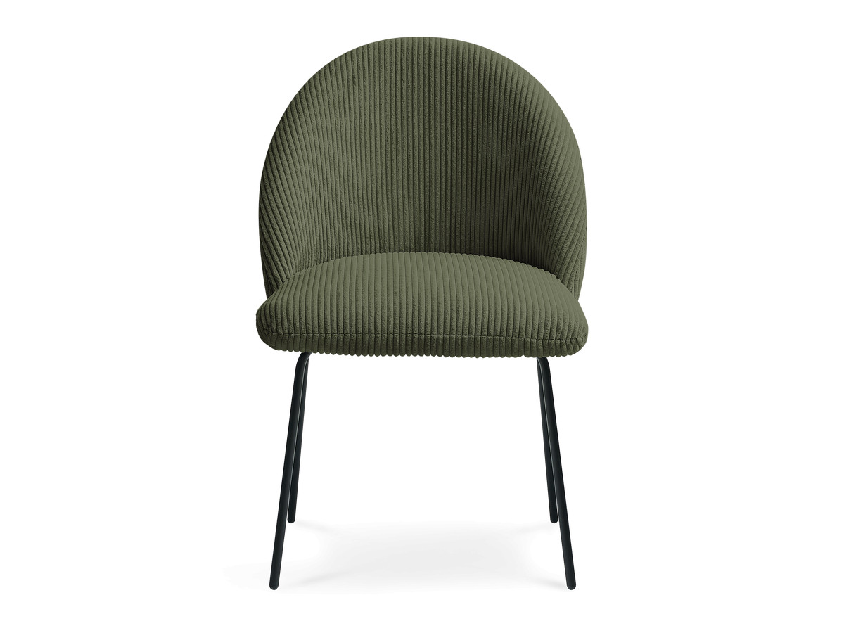 Set LALIE-stoelen in corduroystof en zwarte metalen poten