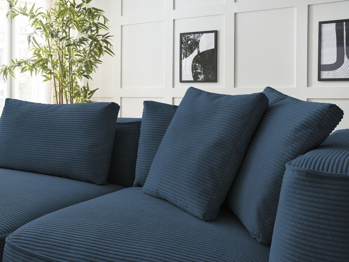 LEOPOLD 3-zits vaste rechte bank in corduroy