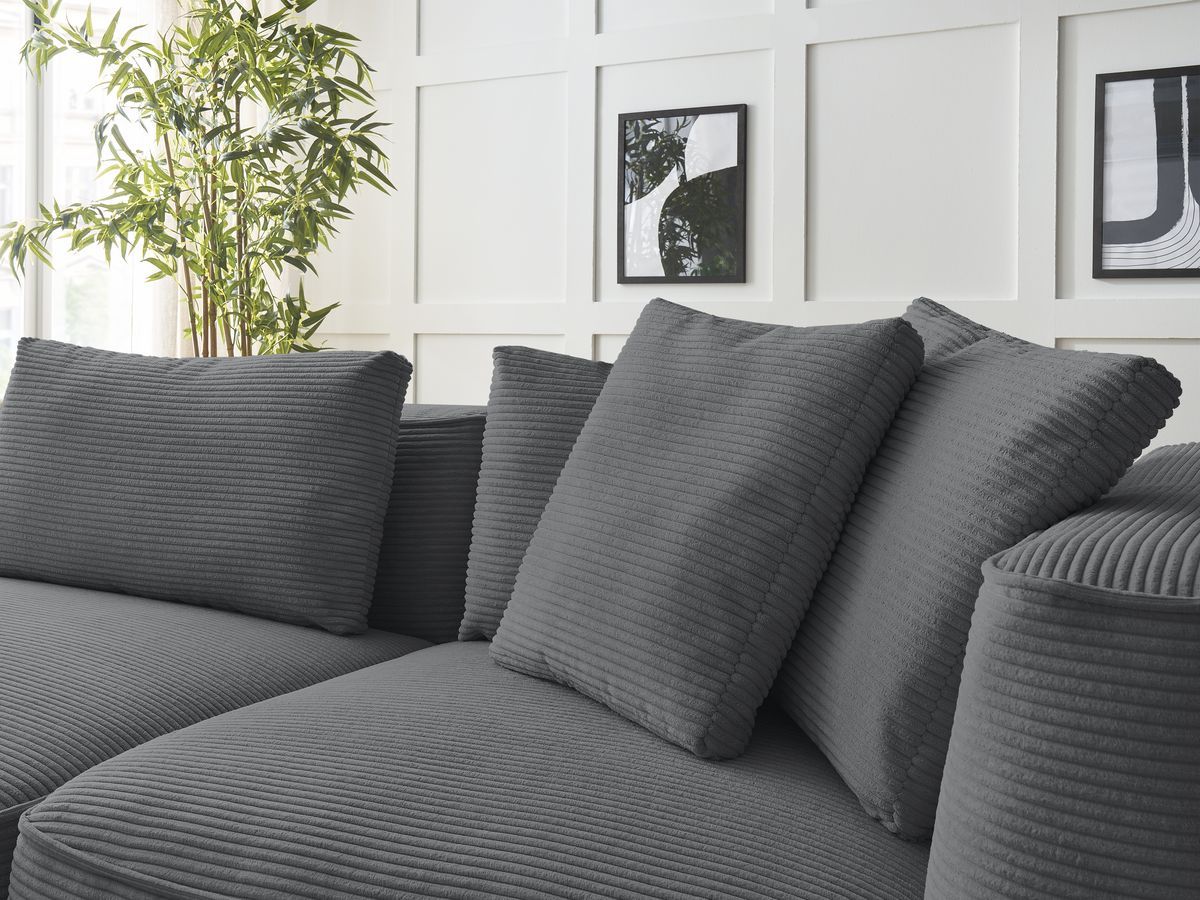 LEOPOLD 3-zits vaste rechte bank in corduroy