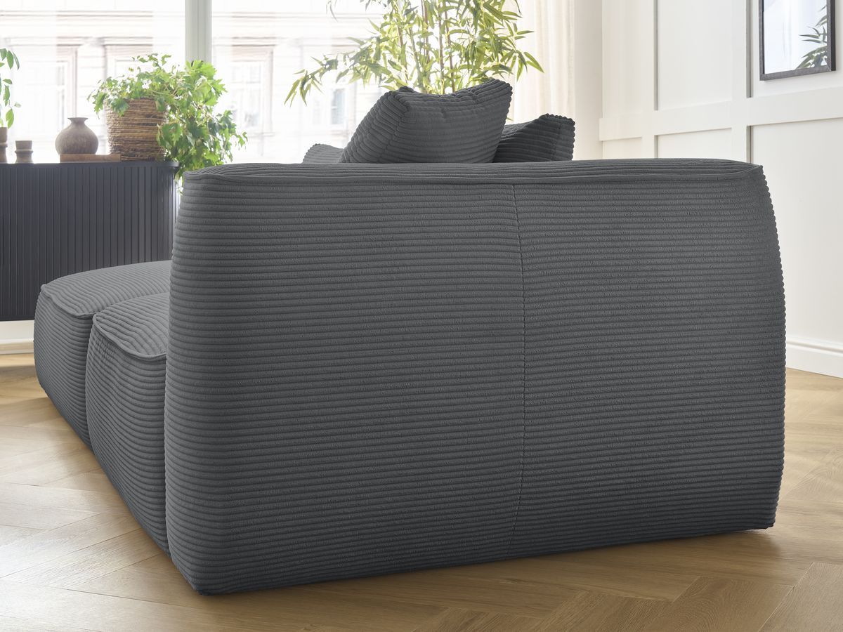 LEOPOLD 3-zits vaste rechte bank in corduroy