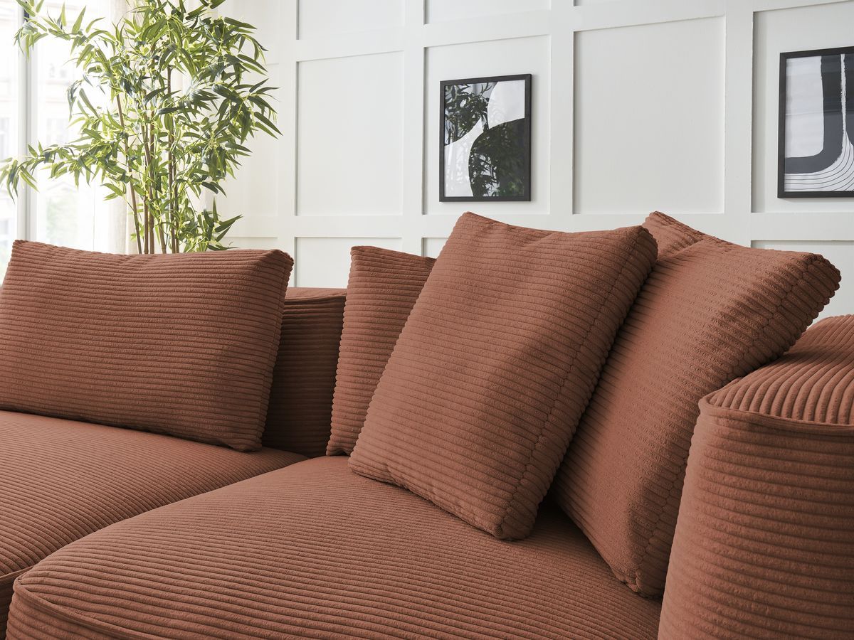 LEOPOLD 3-zits vaste rechte bank in corduroy