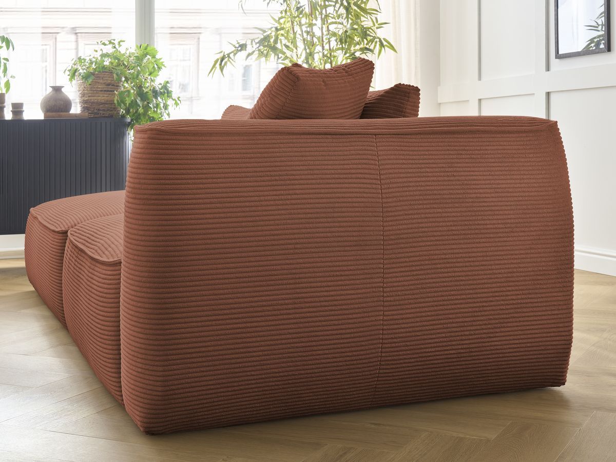 LEOPOLD 3-zits vaste rechte bank in corduroy