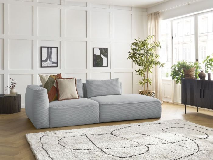 Canapé droit fixe 3 places LEOPOLD velours côtelé