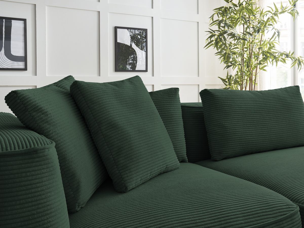 LEOPOLD 3-zits vaste rechte bank in corduroy