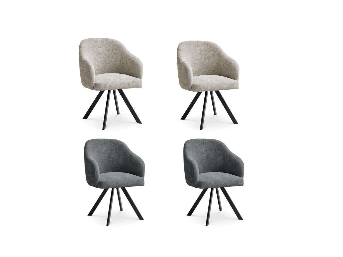 Set SOPHIE stoelen met structuurstof en sterpoten