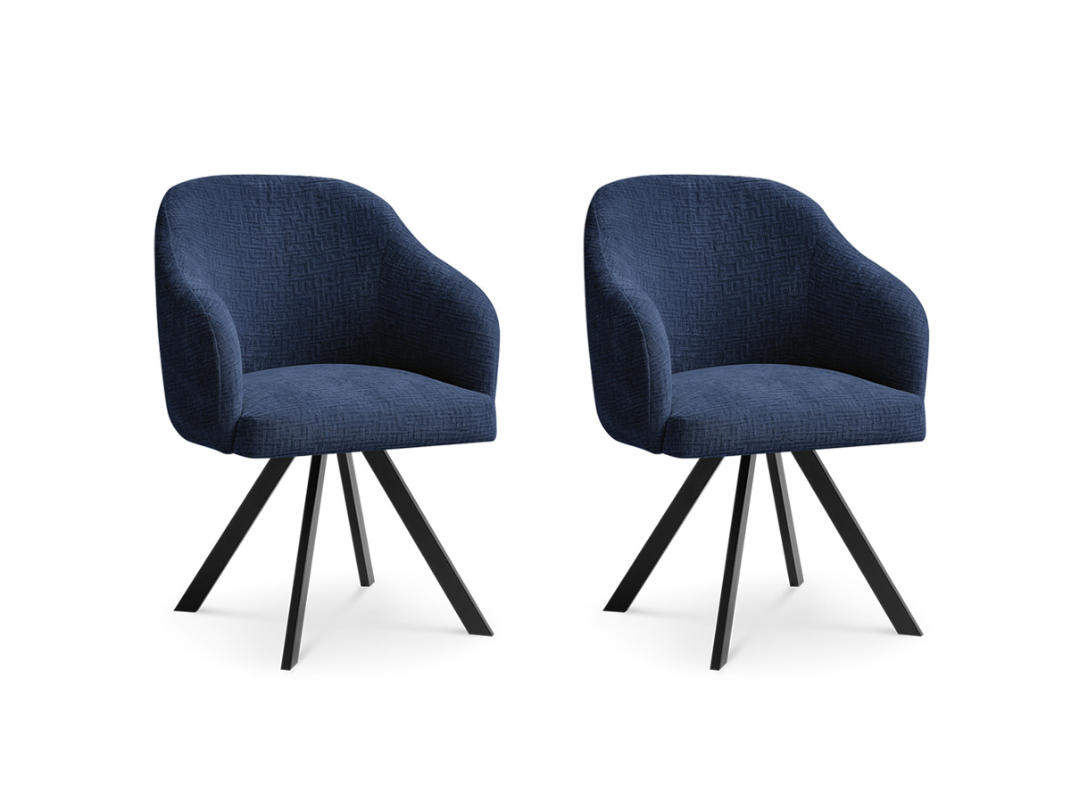 Lot de chaises SOPHIE tissu texturé et pieds étoile