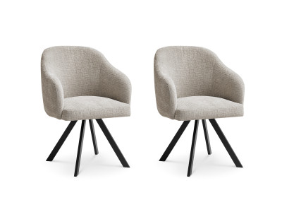 Lot de chaises SOPHIE tissu texturé et pieds étoile