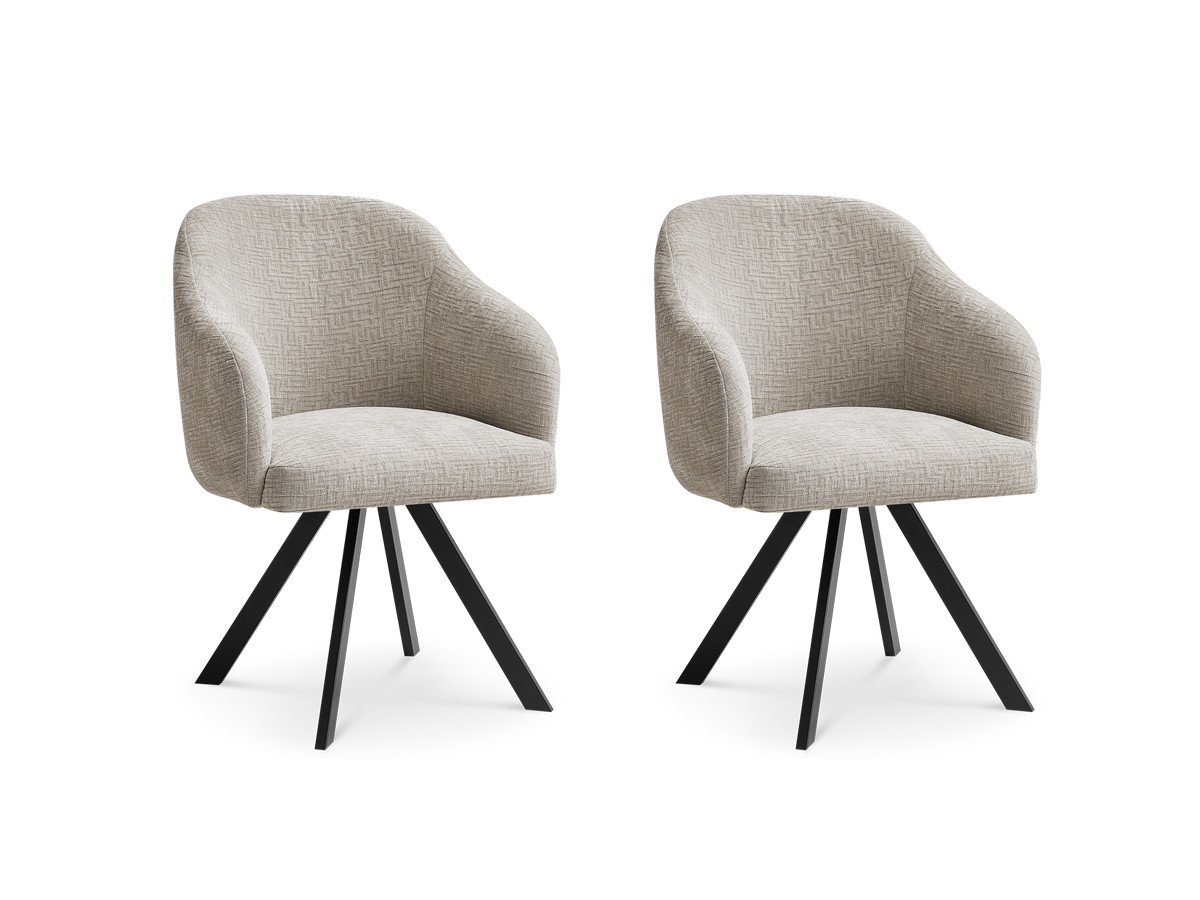 Lot de chaises SOPHIE tissu texturé et pieds étoile