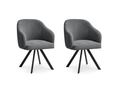 Lot de chaises SOPHIE tissu texturé et pieds étoile