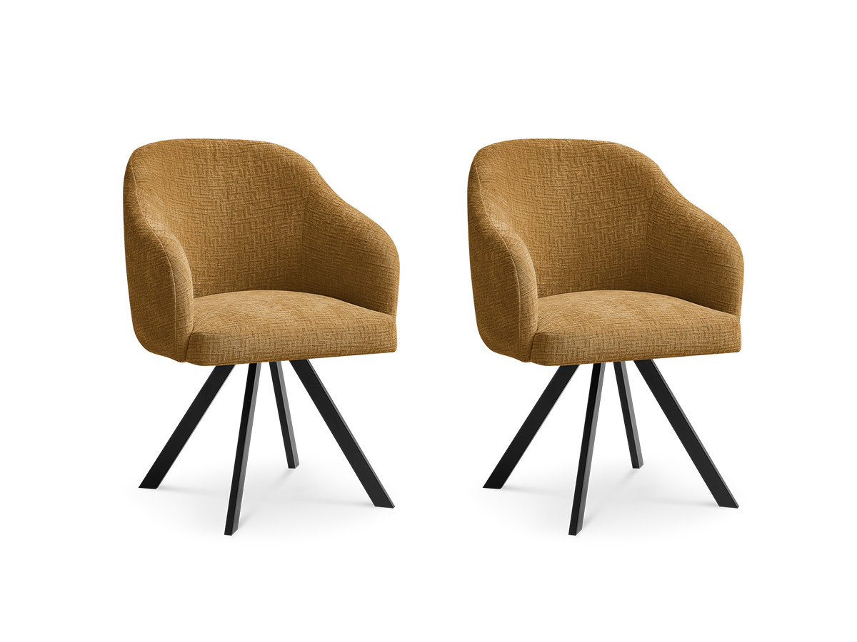 Lot de chaises SOPHIE tissu texturé et pieds étoile