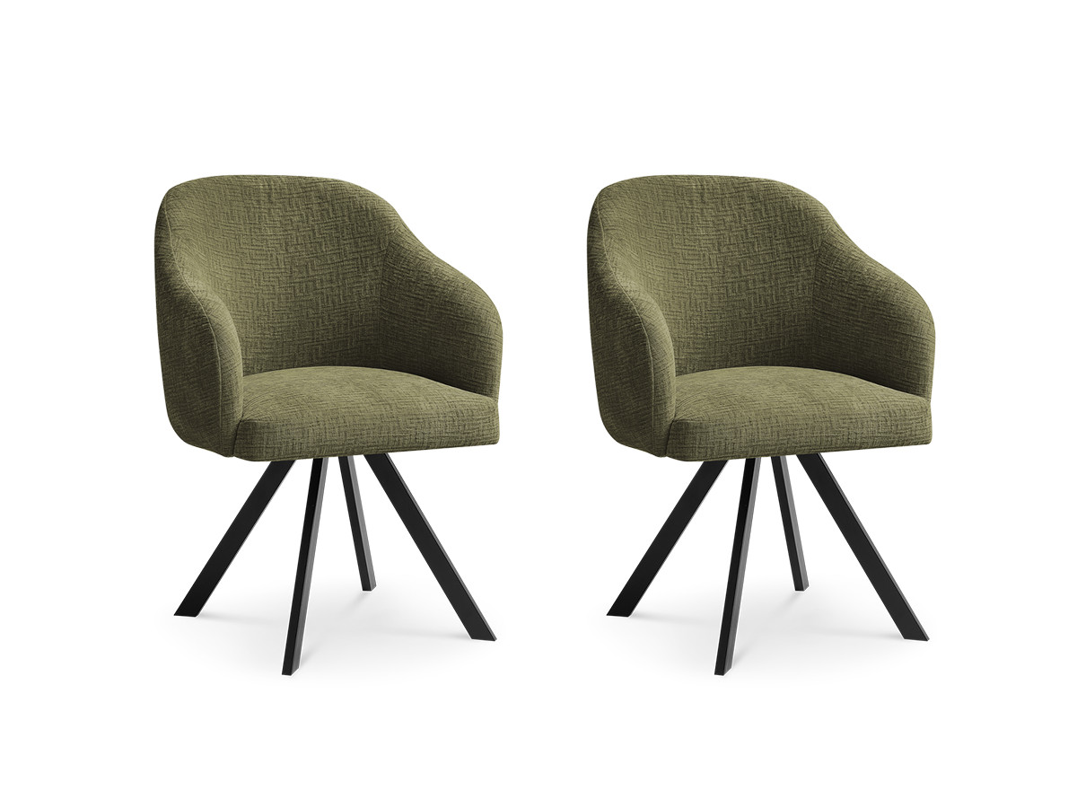 Lot de chaises SOPHIE tissu texturé et pieds étoile
