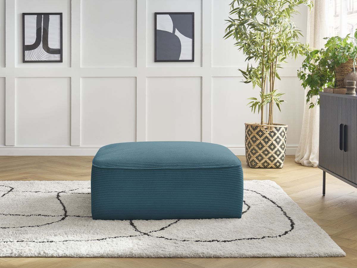 Pouf LEOPOLD velours côtelé bleu clair — vue 4