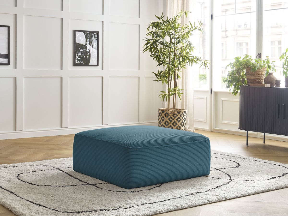 Pouf LEOPOLD velours côtelé bleu clair — vue 5