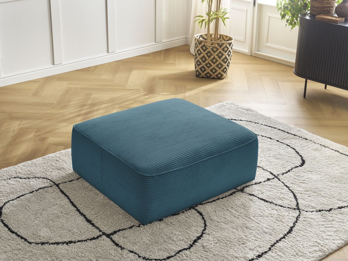 Pouf LEOPOLD velours côtelé bleu clair — vue 6