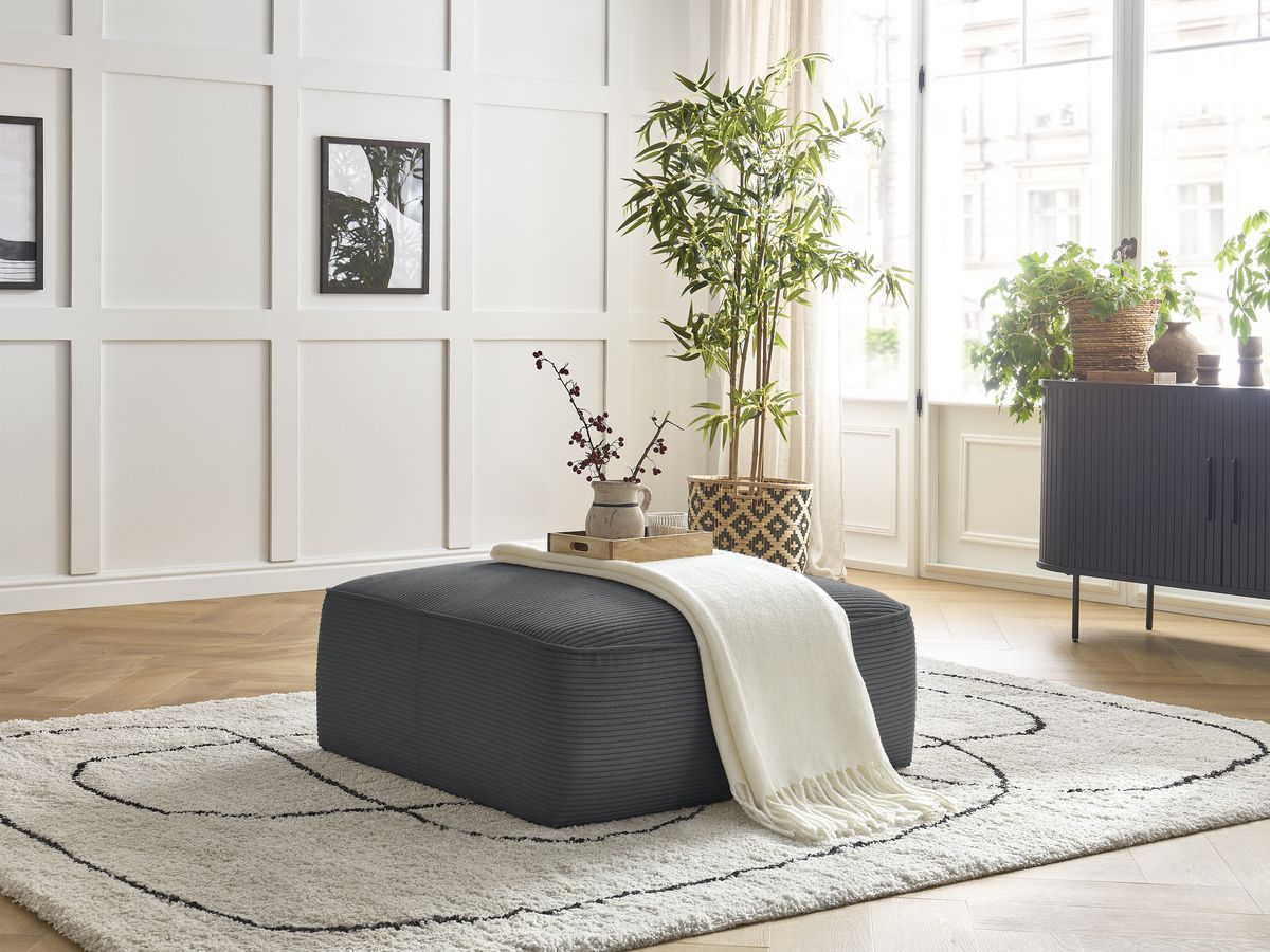 Pouf LEOPOLD velours côtelé