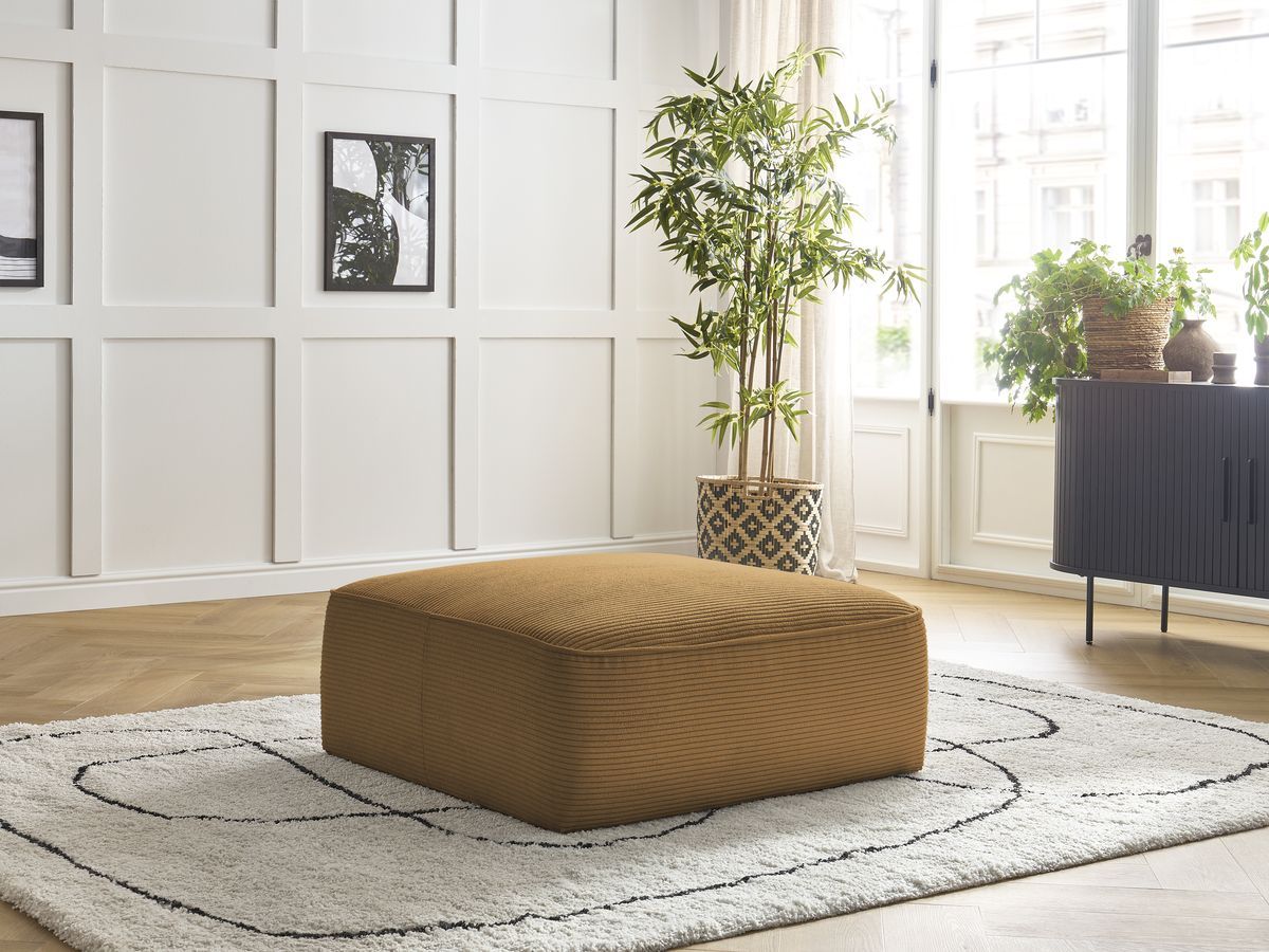 Pouf LEOPOLD velours côtelé jaune — vue 5