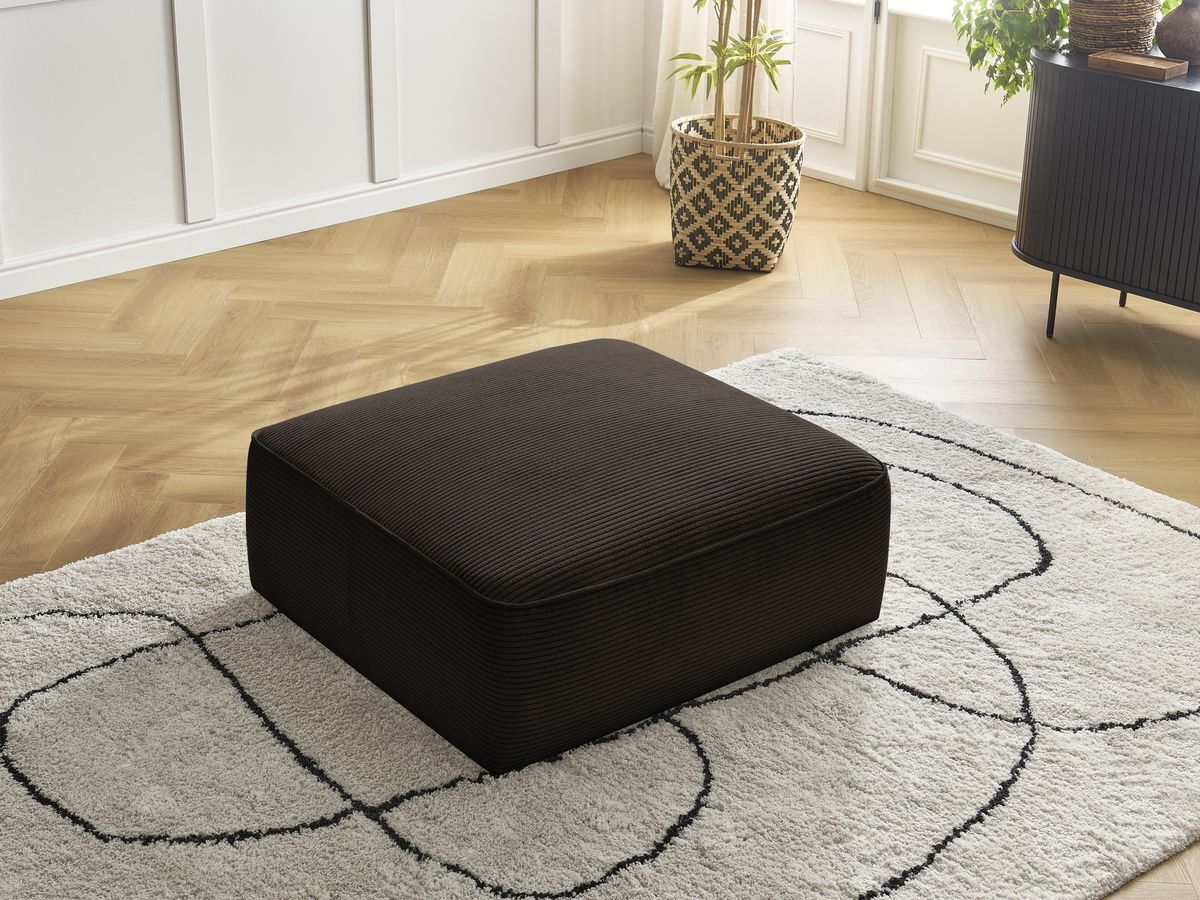 Pouf LEOPOLD velours côtelé marron — vue 6