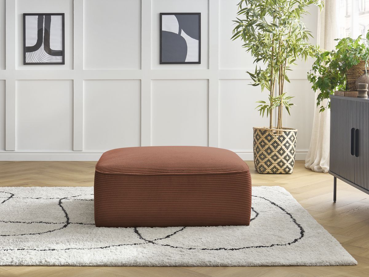 Pouf LEOPOLD velours côtelé orange — vue 4