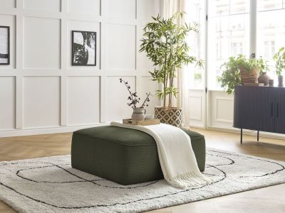 Pouf LEOPOLD velours côtelé