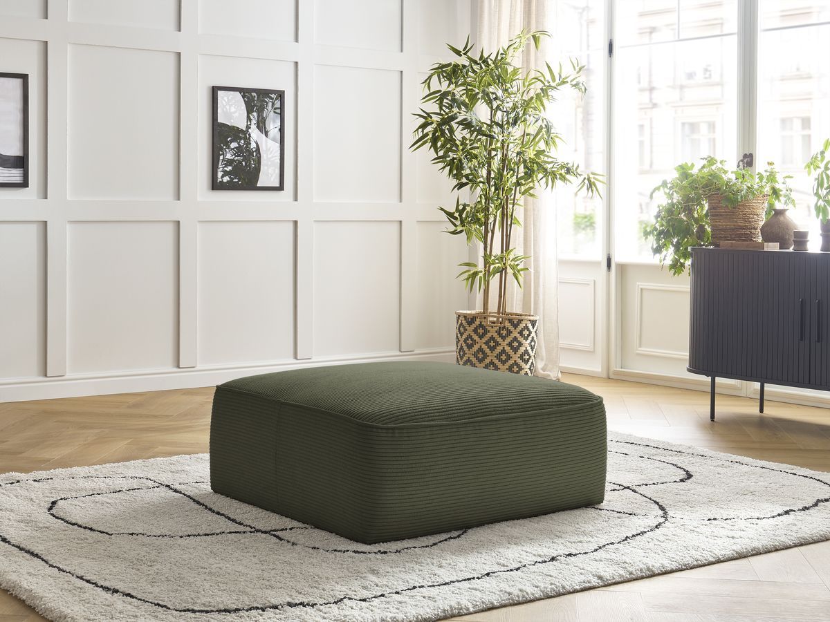 Pouf LEOPOLD velours côtelé vert clair — vue 5