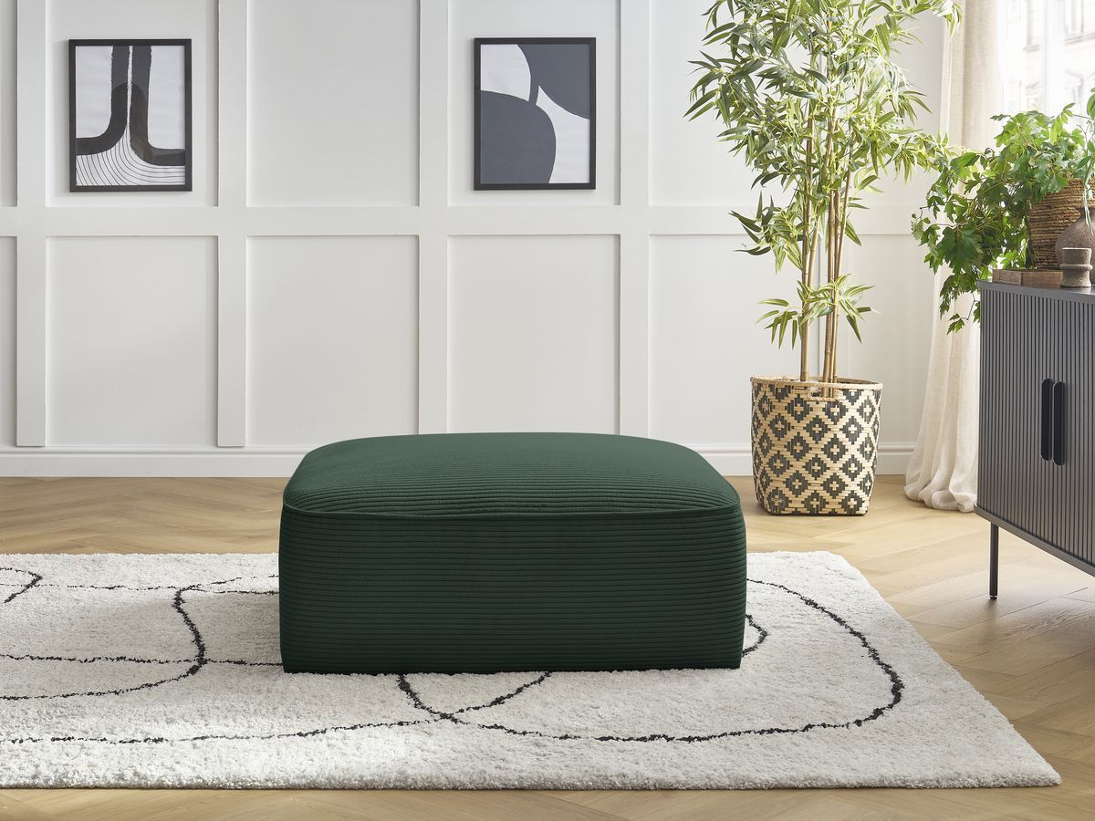 Pouf LEOPOLD velours côtelé vert foncé — vue 4