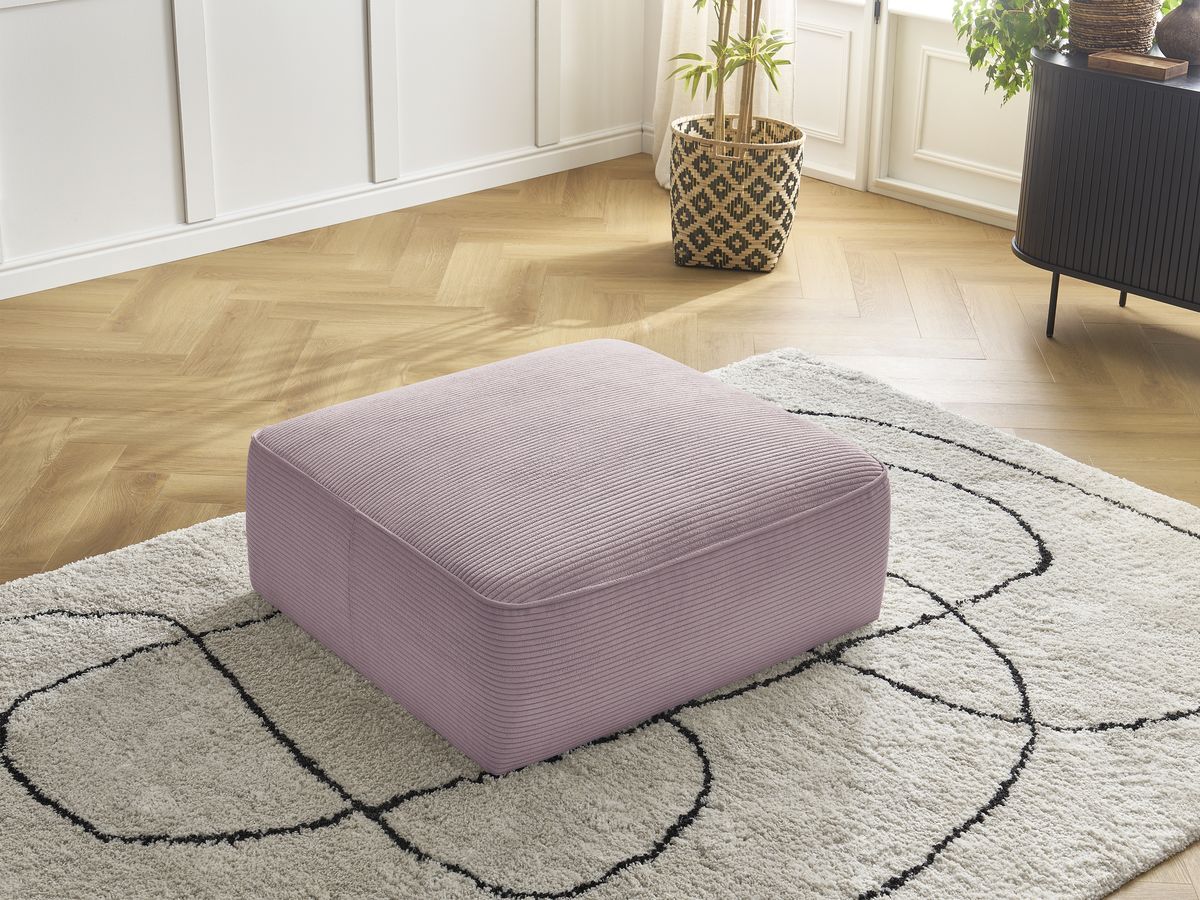 Pouf LEOPOLD velours côtelé violet — vue 6