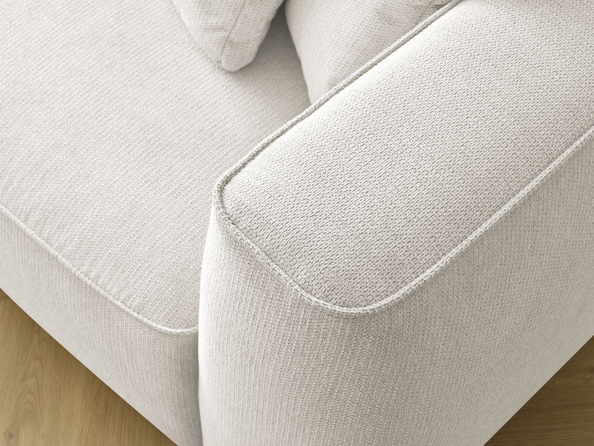 Canapé droit fixe 3 places LEOPOLD tissu chiné avec pouf
