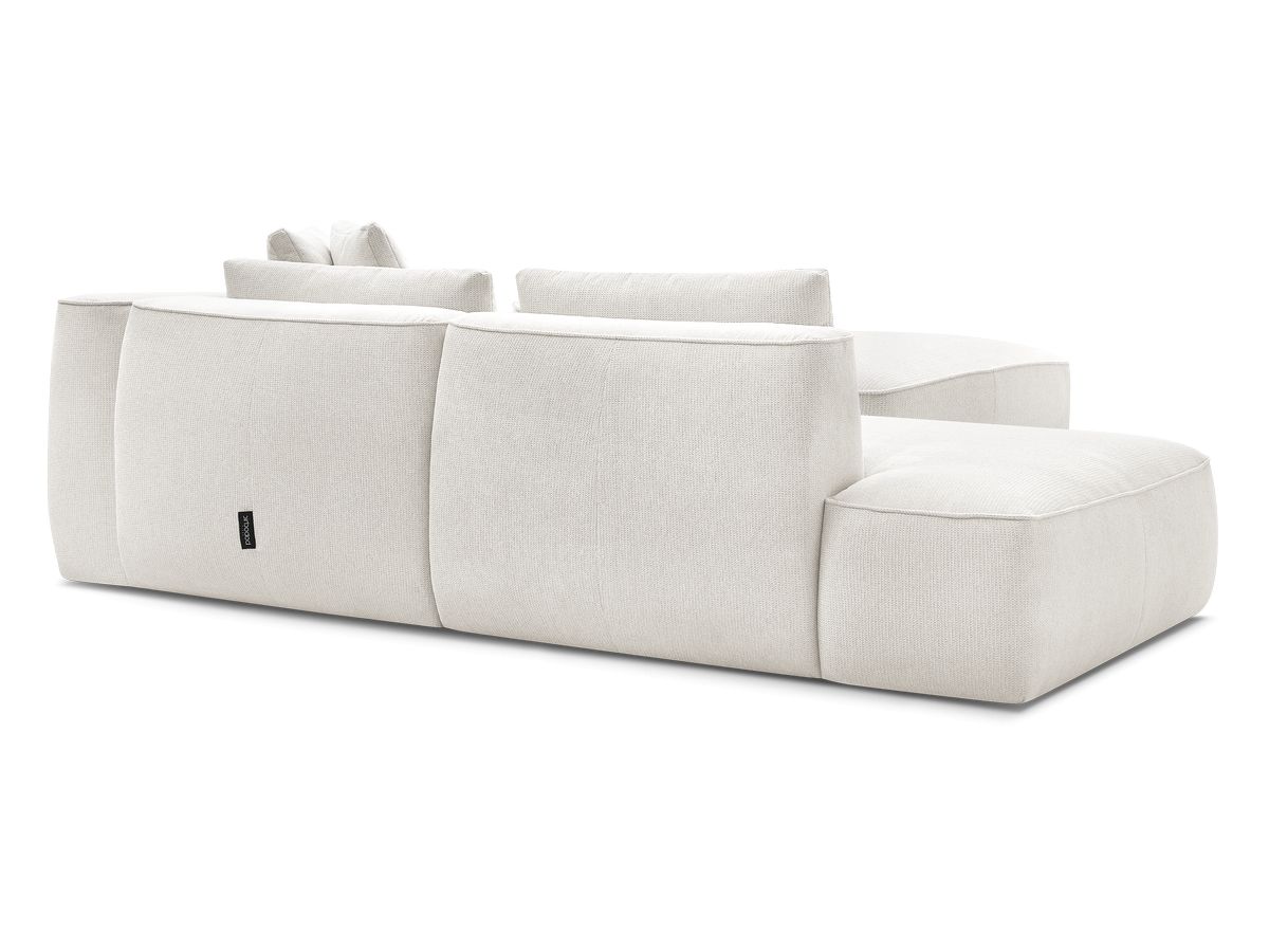 Canapé droit fixe 3 places LEOPOLD tissu chiné avec pouf