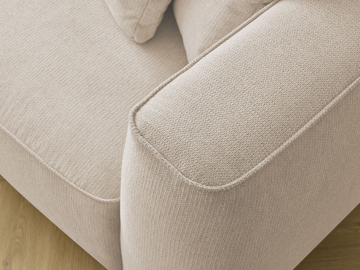 Canapé droit fixe 3 places LEOPOLD tissu chiné avec pouf