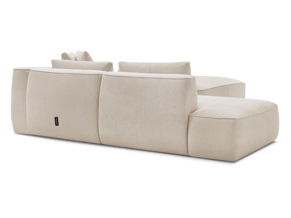 Canapé droit fixe 3 places LEOPOLD tissu chiné avec pouf