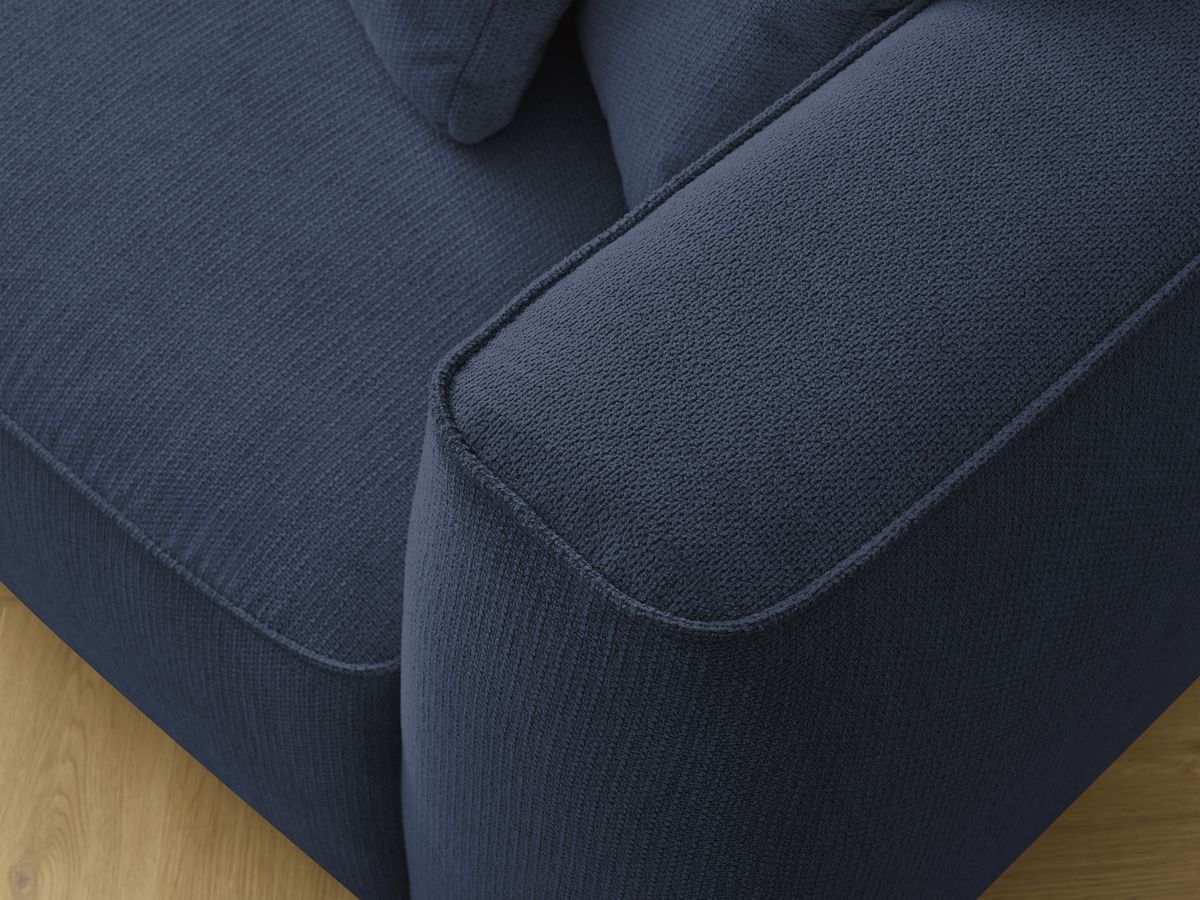 Canapé droit fixe 3 places LEOPOLD tissu chiné avec pouf