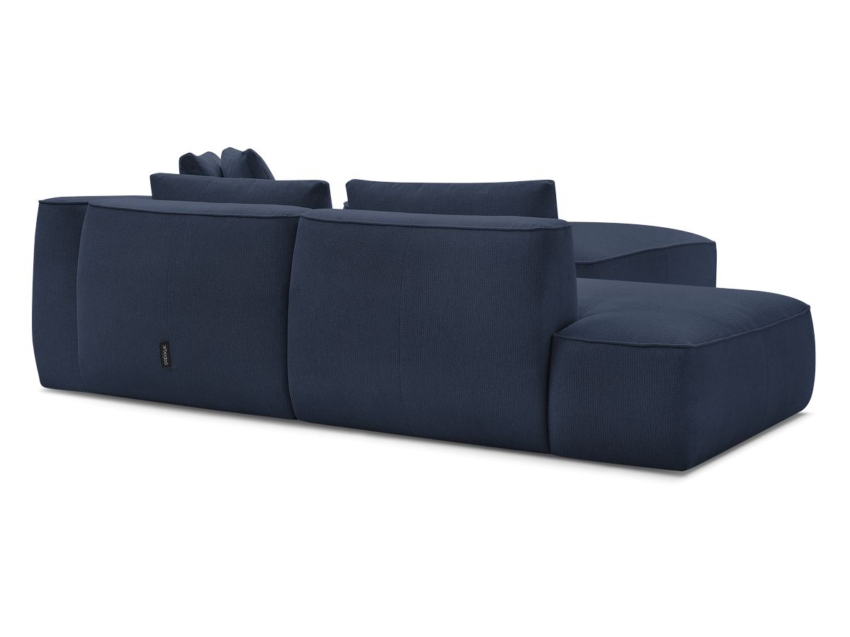 Canapé droit fixe 3 places LEOPOLD tissu chiné avec pouf