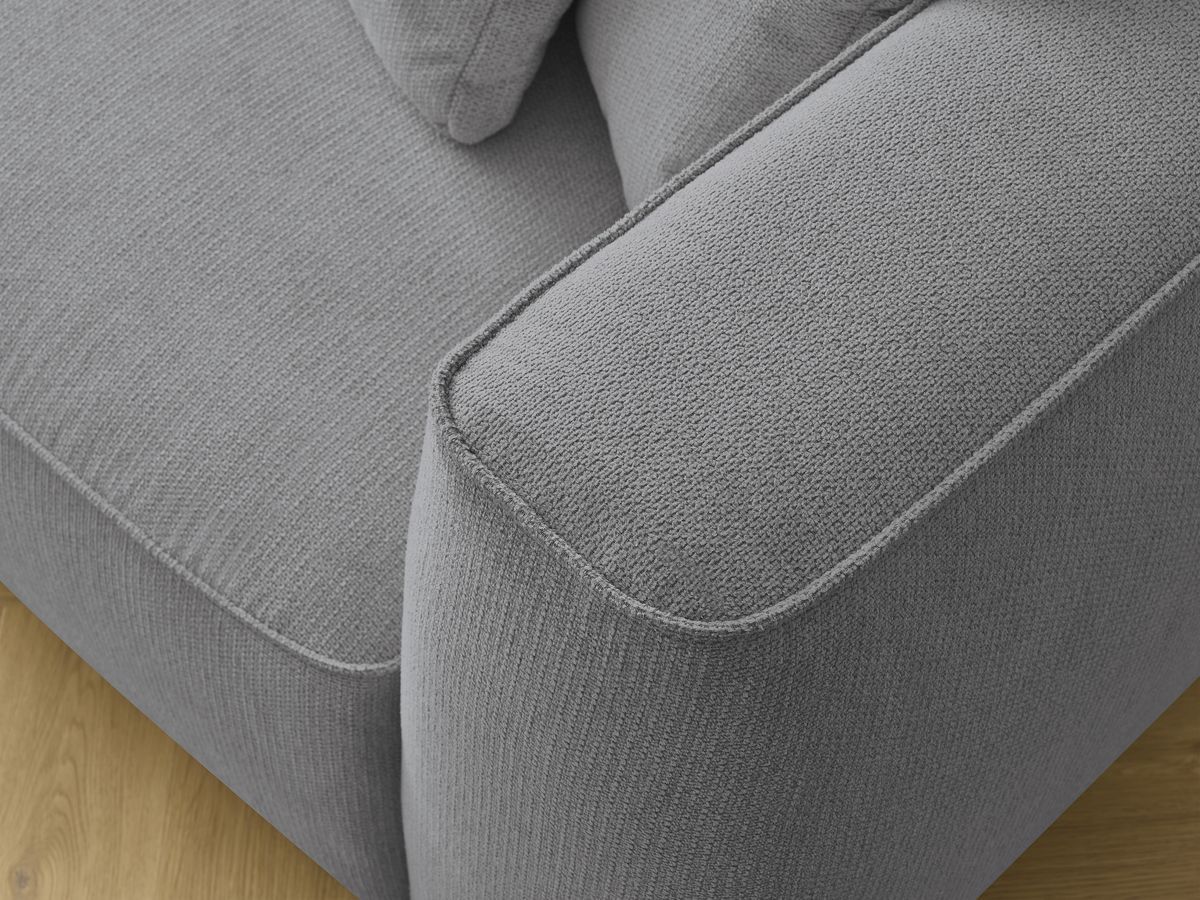 Canapé droit fixe 3 places LEOPOLD tissu chiné avec pouf