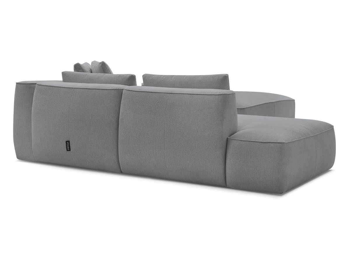 Canapé droit fixe 3 places LEOPOLD tissu chiné avec pouf