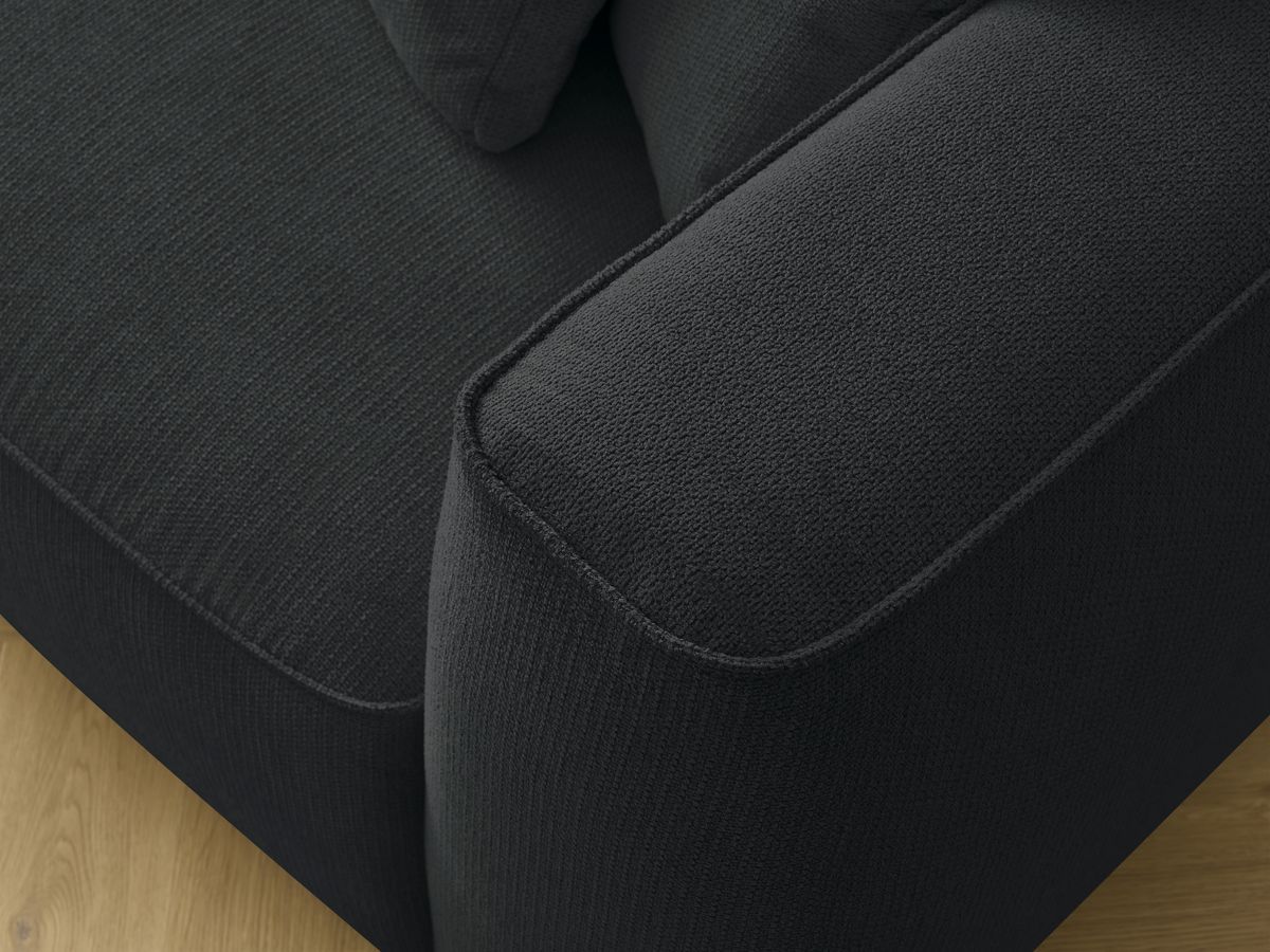 Canapé droit fixe 3 places LEOPOLD tissu chiné avec pouf