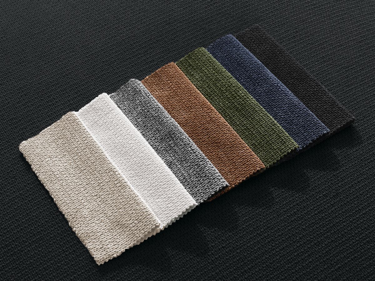 Canapé droit fixe 3 places LEOPOLD tissu chiné avec pouf