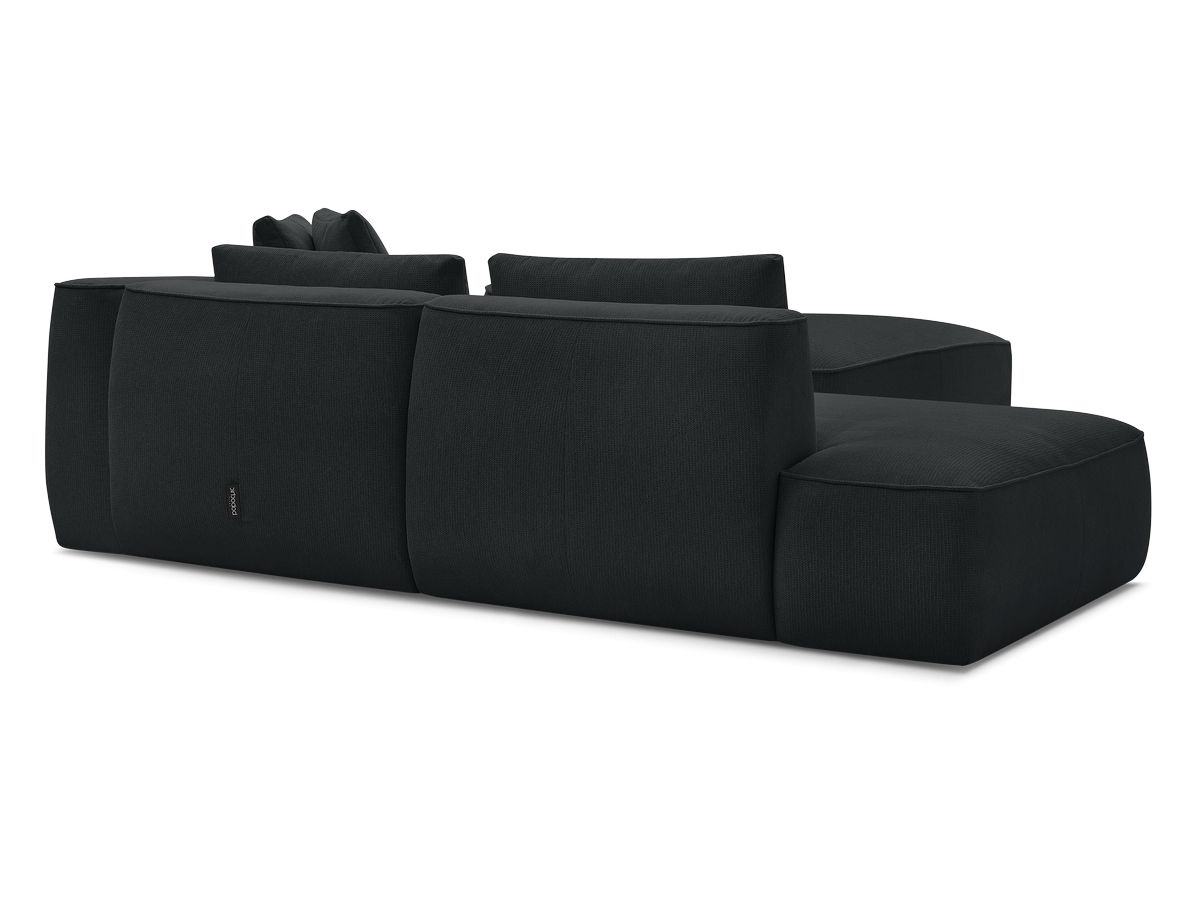 Canapé droit fixe 3 places LEOPOLD tissu chiné avec pouf