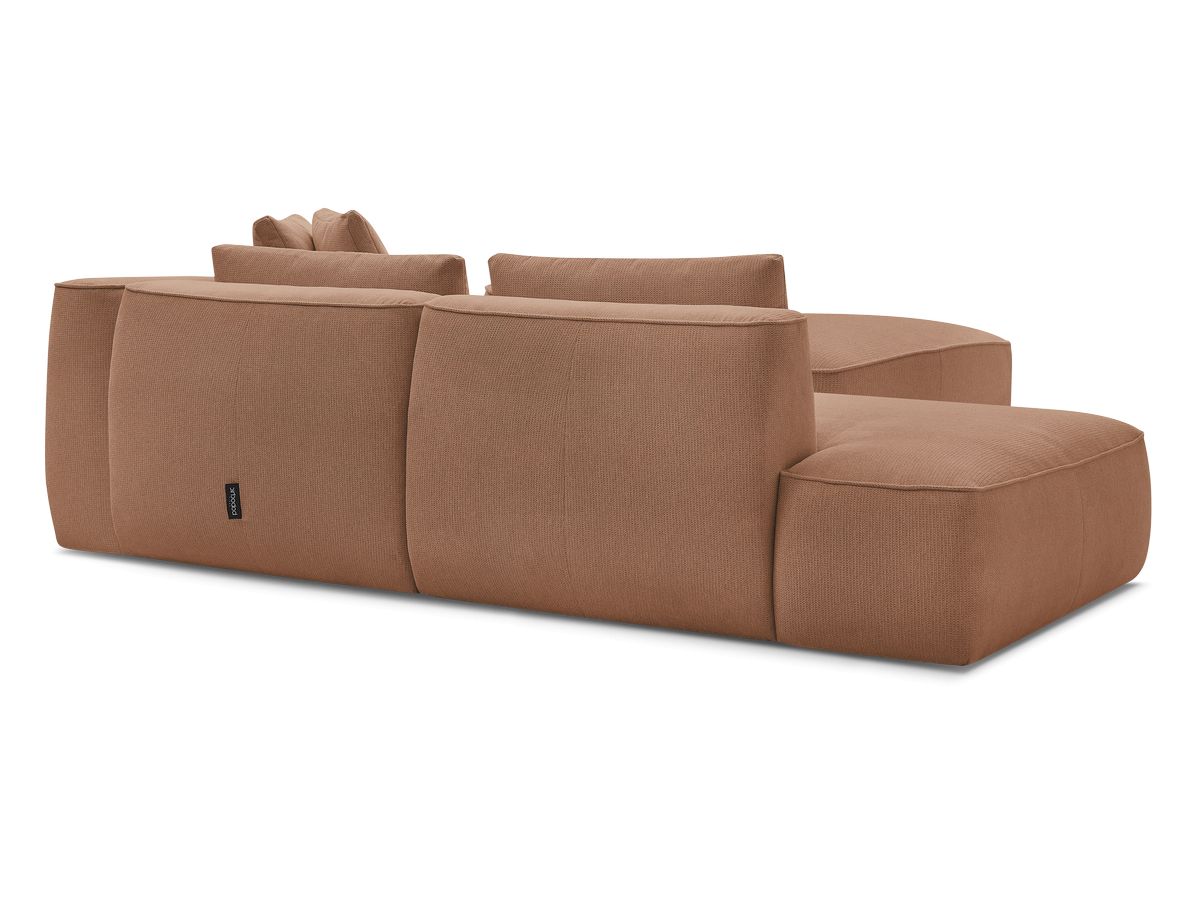 Canapé droit fixe 3 places LEOPOLD tissu chiné avec pouf