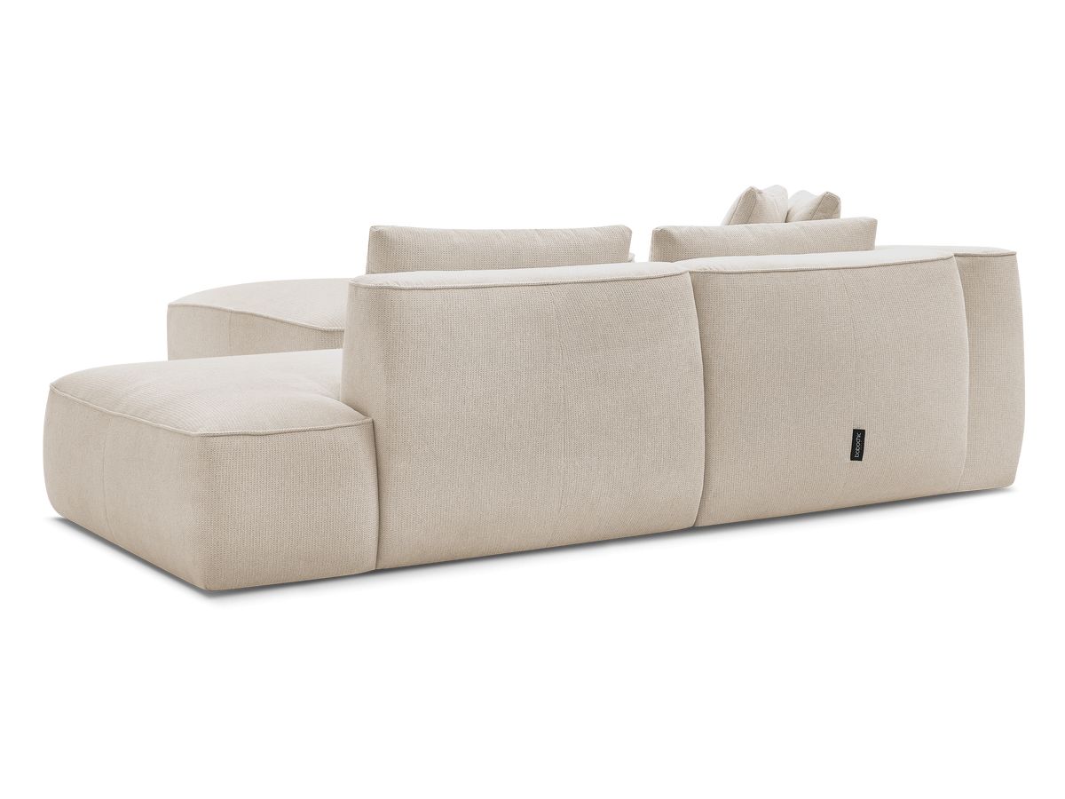 Canapé droit fixe 3 places LEOPOLD tissu chiné avec pouf
