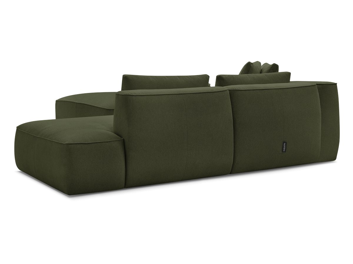 Canapé droit fixe 3 places LEOPOLD tissu chiné avec pouf