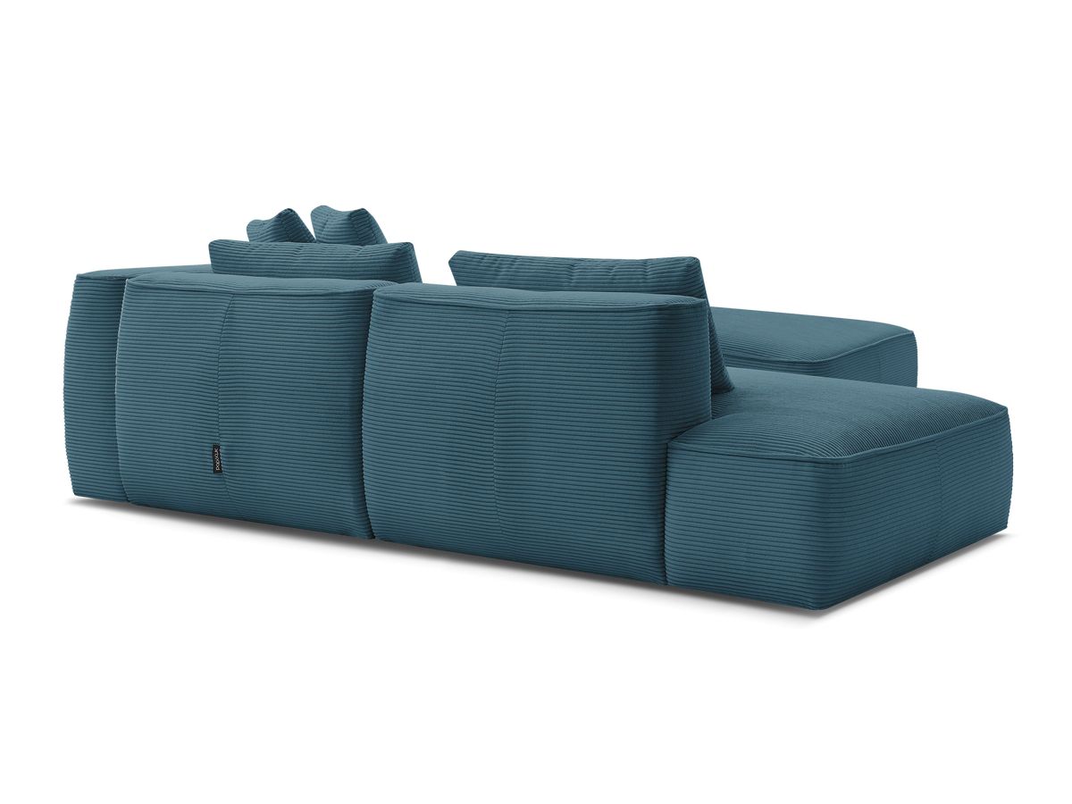 Canapé droit fixe 3 places LEOPOLD velours côtelé avec pouf