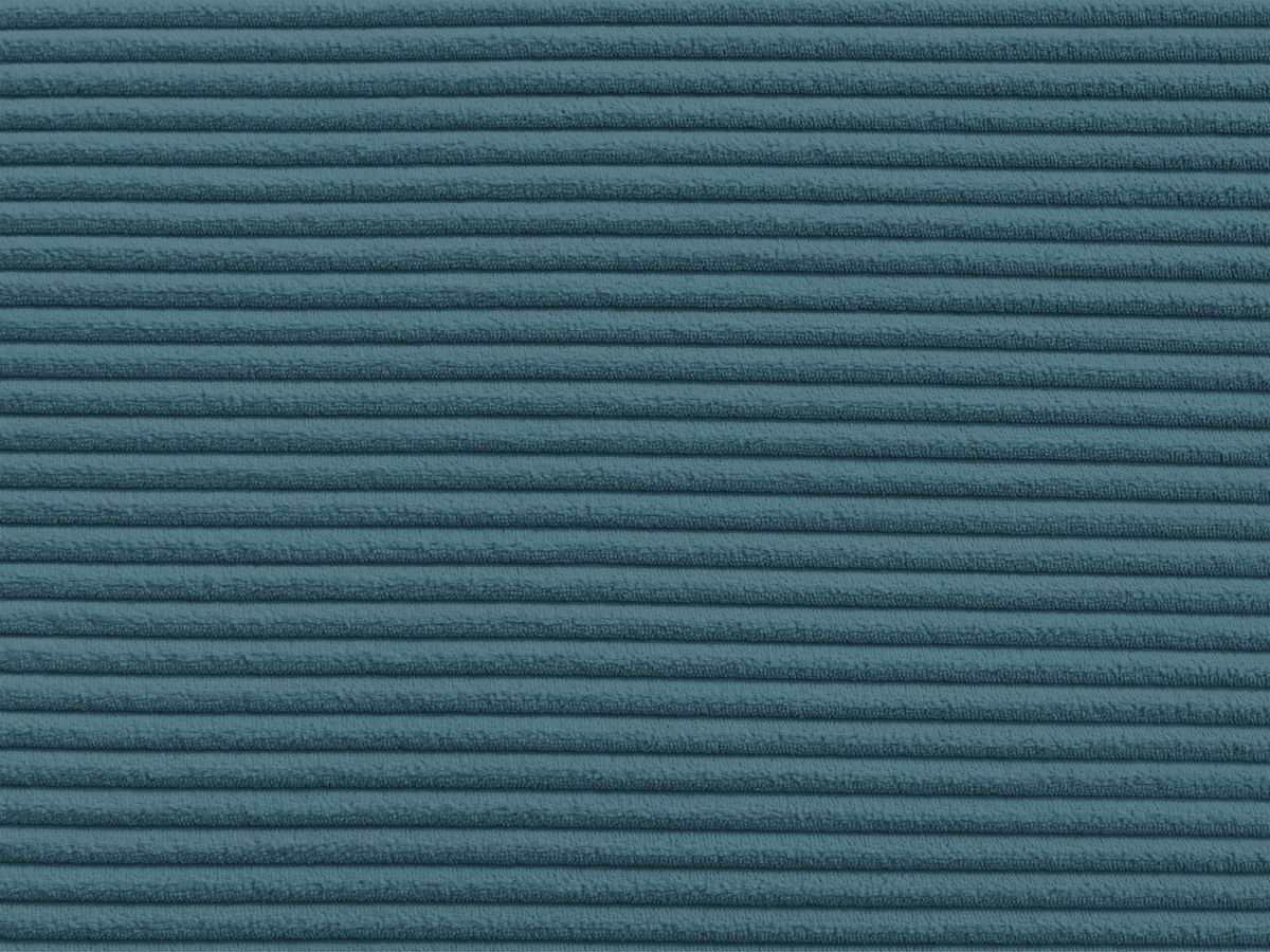 Canapé droit fixe 3 places LEOPOLD velours côtelé avec pouf