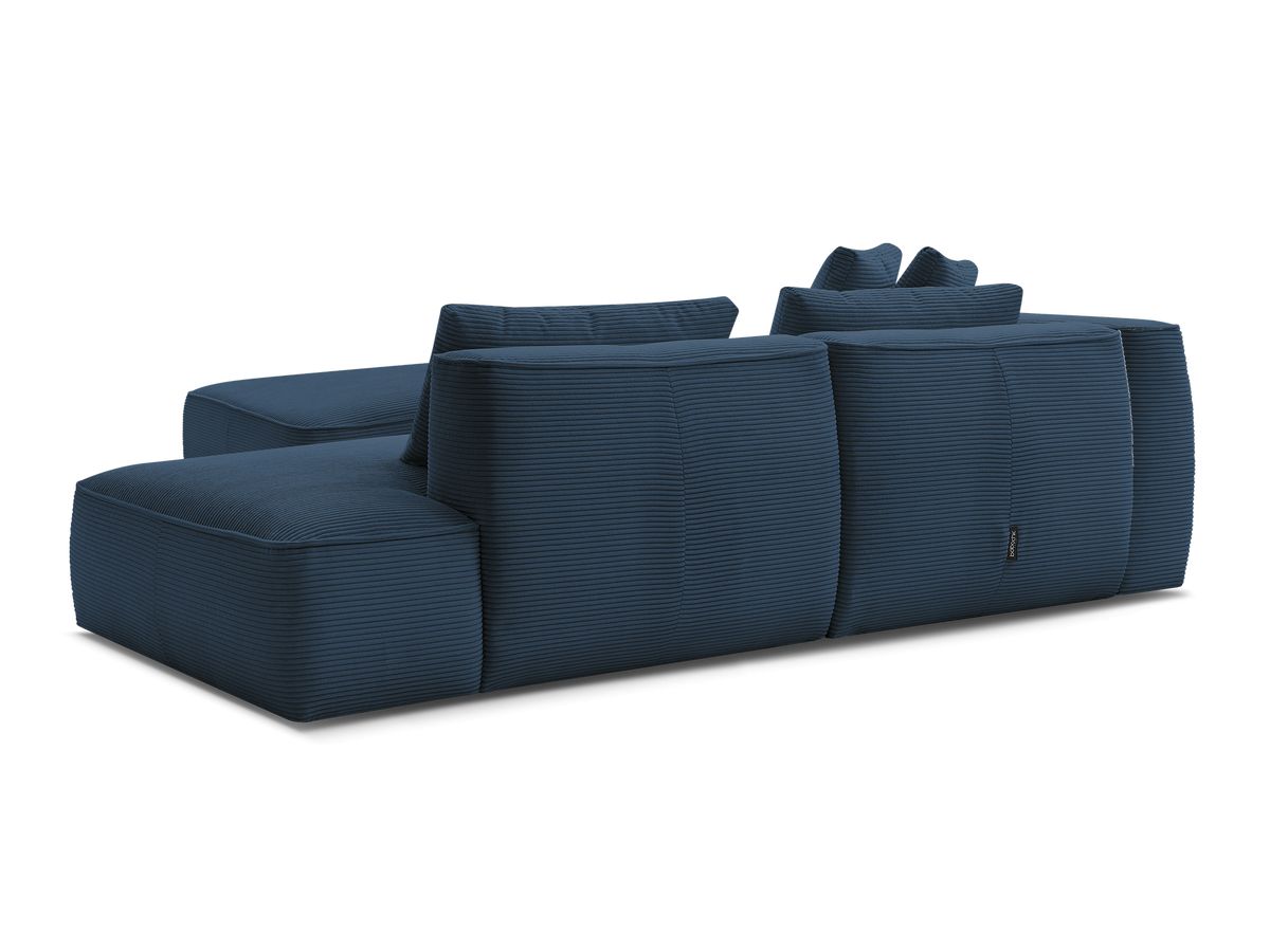 Canapé droit fixe 3 places LEOPOLD velours côtelé avec pouf