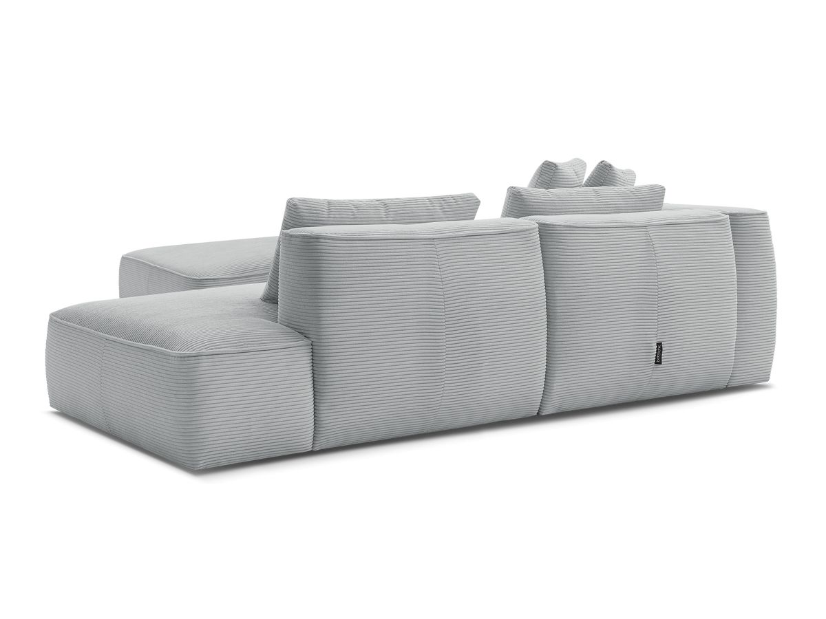 Canapé droit fixe 3 places LEOPOLD velours côtelé avec pouf