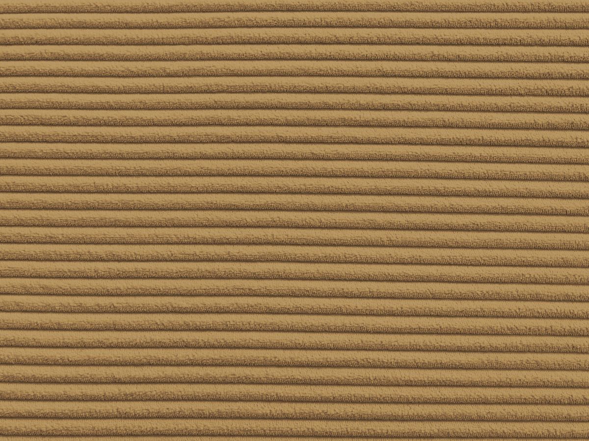 Canapé droit fixe 3 places LEOPOLD velours côtelé avec pouf