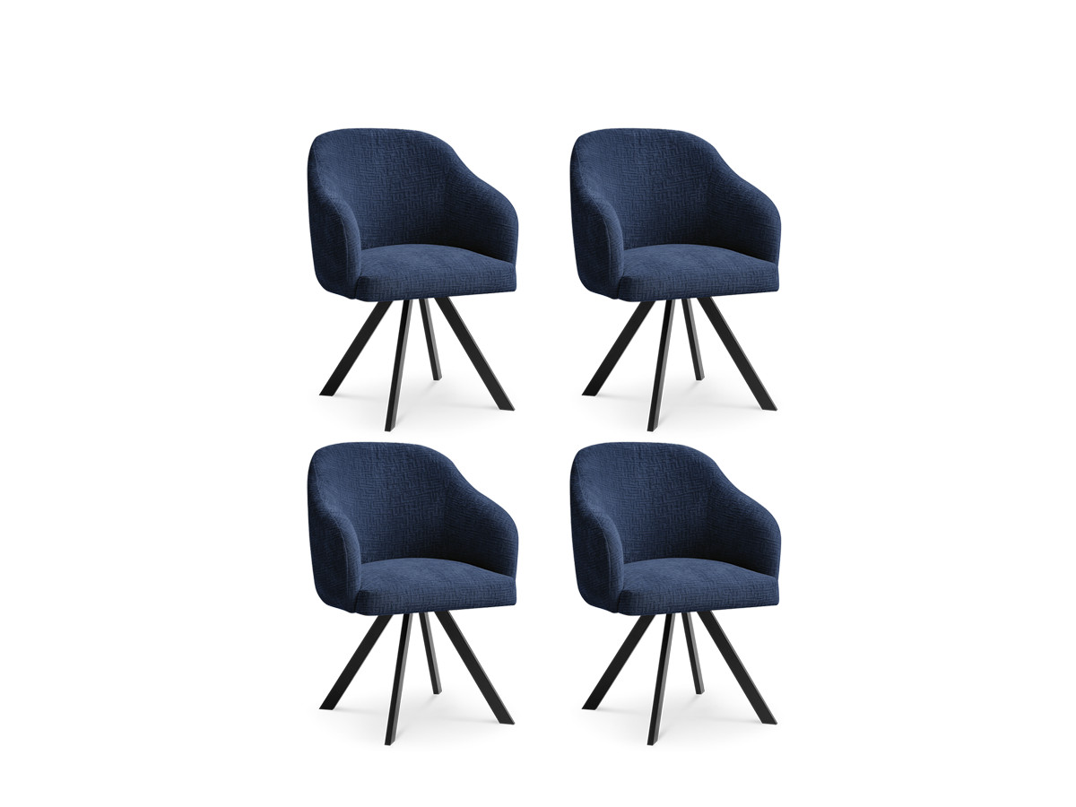 Lot de chaises SOPHIE tissu texturé et pieds étoile