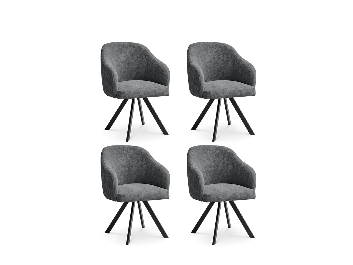 Lot de chaises SOPHIE tissu texturé et pieds étoile